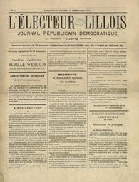 L'Électeur lillois : journal républicain démocratique