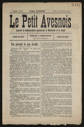 Le Petit avesnois : Journal bi-hebdomadaire paraissant le dimanche et le jeudi / Dir. Léon Lafolie