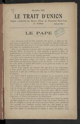 Le Trait d'union / Organe confidentiel des anciens élèves du pensionnat Saint-Louis de Roubaix