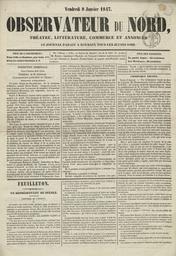 L'Observateur du Nord : théâtre, littérature, commerce et annonces / gérant : Alphonse Van den Bossche